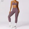 Lu Align Woman Piece Outfits Women Two Quick Set Dry Sportswear Gym Sports Suit Fitness Bra Outfits Leggings Elastic Running Sexy Workout Clothes Jogger Lemon Lady GR