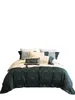 Conjuntos de cama Luz estilo luxo pena impressa quatro peças conjunto de lençóis de algodão puro e capas de edredão grande jacquard casa