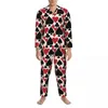 Mannen Nachtkleding Poker Kaarten Herfst Casino Fun Casual Oversized Pyjama Set Man Lange Mouwen Mode Slaap Custom Nachtkleding