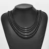 Chaînes Épaisseur 3mm / 4mm / 5mm / 6mm / 7mm Couleur noire Blé tressé Collier en acier inoxydable Lien Classique Chaîne de bordure pour hommes Femmes Bijoux