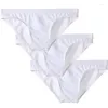 Underpants 3Pcs/lot Men Ice Silk Briefs Seamless Underwear Male Breathable Penis Pouch Panties Low Waist Man Undies