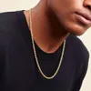 AU750 2.5mm Twisted Rope Chain 18k Solid Gold Rope Chain for Men