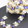 Party Favor Fancy Colored Rhinestone Trimning Crystal Flower Banding by the Yard