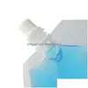 Упаковочные пакеты оптом 2021 Doypack Мешок с носиком из алюминиевой фольги для хранения питьевой жидкости Желе Молочный соус Масло Прозрачный стенд Up Drop Dhqdm