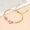 Strand Go2Boho European och American Shell Peach Heart Five Pointed Star Copper Bead String Pearls Women's Fashion Armband