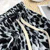 Frauen Hosen Vintage Casual Gestreiften Hund Druck Chiffon Breite bein Kleidung Sommer Lose Gerade Mädchen Hosen Bd275