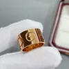 Verbreitert für dicke Liebesringe für Damen und Herren, Liebesschraube ohne Diamanten, Top-V-Gold-Designer-Ring, modische Galvanisierung, klassisches Premium-Roségold mit Box