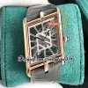 Wiss Wiss Ronda 4S20 Quartz Maestro Watch Rose Gold Case ، Dial Skeleton ، حزام جلدي أزرق Super Edition بواسطة TWF TW0011 من TrustyTime001 ،