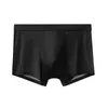 Underpants Women Ice Silk Briefs Panties Underwear Seamless Comfy Bulge Pouch Solid Boxer Shorts