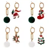 Dangle Oorbellen Klassieke Kerst Mode Dames Retro Stijl Metalen Hanger Slinger Pompom Ornament Vakantiecadeau