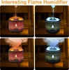 Humidifiers Volcano Flame Air Humidifier Light Ultrasonic Essential Oil Aroma Diffuser for Home Room Fragrance Jellyfish Mist Smoke Steamers YQ240122