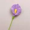 Decorative Flowers Hand Crochet Woven Calla Lily Flower Artificial Knitted Floral Bouquet Finished Valentine's Day Gift Wedding Home Decor