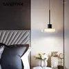 Lámparas colgantes SANDYHA Nordic Diseño moderno Vidrio Pequeña araña para dormitorio Sala de estar Comedor Led Pandant Light Decoración para el hogar Accesorio