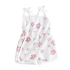 Set di abbigliamento WZTYYDS Bambino Neonata Vestiti estivi Pagliaccetto floreale Cinghia da allacciare Tuta da neonato Tutina da neonato 6M-3T