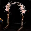 Hair Accessories Vintage Flower Hairbands For Girls Long Tassel Chinese Style Elegant Decorative Headband Cosplay Party Cloth