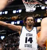 Isaac Johnson Utah State Aggies basketbaltrui op maat gestikte heren jeugd Taylor Funk Dan Akin Landon Brenchley Sean Bairstow Steven Ashworth Utah State Jerseys