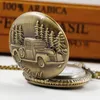 Orologi da tasca Orologio Steampunk al quarzo bronzo vintage Orologio 3D per camion per auto Modello FOB Collana con pendente a catena Orologio da regalo