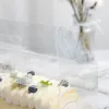 Emballage Transparent en rouleau de gâteau avec poignée, boîte à gâteau au fromage en plastique Transparent écologique, boîte à rouleau suisse de cuisson ZZ