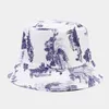 Berets Spring и Summer Outdoor Shreate Sun Модная печать двойная шляпа с двусторонней одеждой мужчина.