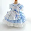 Kız Elbiseler Modx Butik Tutu Bebek Kızlar Toddler İspanyol Çiçek Vintage Style Bebek Vestido Parti Çocukları Pricess Giyim