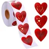 500Pcs/Roll Love Heart Shaped Sticker Seal Labels Birthday Party Gift Packaging Cute Stationery Sticker Scrapbooking for Craft