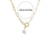 Chaînes Vintage Imitation Perle Collier Métal Circulaire Pendentif Irrégulier Personnalisé Clavicule Chaîne Élégante Bijoux De Cou Pour Femmes