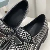 Mocassins en cristal complet pour femmes, chaussures décontractées de styliste, chaussures de bureau de luxe, petites chaussures en cuir de qualité supérieure, Oxford, simple pied, boucle en métal, ballerines simples