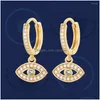 Dingle ljuskrona dingle örhängen mode guld färg ond blå ögon toppkvalitet lycklig båge för kvinnliga turkiska smycken 2023 droppe deliv dh6l8