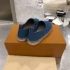 Diseñador Zapatillas de deporte casuales Zapatos planos de mujer Alpargatas de lona Sandalia Denim con caja 513