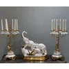 Candle Holders Tabletop Large Size Porcelain With Brass Light Stick Pair Craft Angel Statue Black Holder For Morden Decor