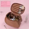 Cosmetic Bags Waterproof PU Leather Makeup Bag With Wide Opening Multiple Compartment Organizer For Women Travel