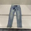 Jeans da uomo marchi di stilisti lk Family Jeans per uomo Lettera ricamo 2024 Nuovo mobile per lavatrice Sollevamento sincronizzato Piccolo tubo dritto Slim Fit Pantaloni di fascia alta 8X9M