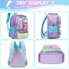 Meetbelify Mermaid Backpack for Girls Bookbag for Girls with Lunchbag and Penbag for Elementary Students 240119