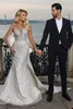 Crymaid Mermaid Abiti da sposa scintillanti con paillettes per papi di papi da sposa in perline di abiti da sposa su perline