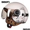 Мотоциклетные шлемы Шлем Chopper 3 4 с открытым лицом Vintage Moto Casque Casco Capacete Мужчины Женщины Скутер Мотоцикл Прямая доставка Автомобиль Dhqpf