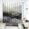 Cortinas de chuveiro arte abstrata cortina de chuveiro de grãos de pedra textura de alta qualidade cortinas de banheiro capa de banheiro e tapete de banho antiderrapante decoração de casa