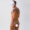 Flor sexy cintura baja gay hombres tanga traje de baño bikinis media cadera triángulo traje de baño nadar breve