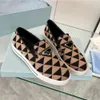 Black Beige Embroidered Fabric Slip-on Shoes Woman Designer Loafer Flat Casual Shoe Tennis Sneaker Penny Loafers Office Fashion Rubber Sole