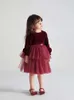 Meisjesjurken 2023 Nieuwe Meisjesjurken voor Herfst Winter 3 tot 8 Jaar Elegante Kinderen Casual Kleding Pailletten Kerstfeest Meisjes Prinsessenjurk