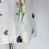 Set due pezzi di design australiano, trendy 2024, set casual con ricamo in lino, camicia ampia e versatile con gonna a gamba dritta in vita elastica