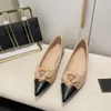 Mary Jane Flat Shoes New Pointy Flat Shoes Camellia Diamond Sheepskin Ballet Shoes Designer Woman Early Spring Low-heeled Ballets Ladies Party Dress Shoes 35-40