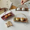 Plates Weifang Iced Tea Zen Pastry Platform Handmade Bamboo Dim Sum Plate Snack Little Blue Tray Vintage
