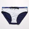 Underbyxor Mens Sexiga baddräkt Beach Swimming Pool Gym Quickdrying Trunks Men Swimewear Sunga Board Shorts Breattable Sport Surfing Underwear