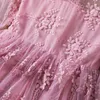 Girl's Dresses Baby Girl Casual Clothes for 3-8Y Children Flower Lace White Wedding Princess Pink Dress New Year Birthday Party Costume for Kid