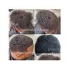 Parrucche per bambini da uomo Parrucchino celebrità Parrucca da uomo Posticci 6Mm Afro Wave Fl Pizzo Nero 1B Capelli umani vergini malesi Uomini Sostituisci Dhbhm