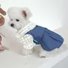 Dog Apparel Pet Denim Dress Pretty Easy-wearing Cat Heart Pattern Lace Supplies