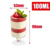 Disposable Cups Straws Container Jelly Home Cream Mini For Cup Food Dessert Ice Mousse Bowl Appetizer Shop Pudding 50pcs Plastic