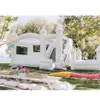 4.5x4.5m (15x15ft) With blower wholesale White Inflatable Bouncy Castle With Slide Commercial Wedding Bounce House Combo For Kids Backyard Luxury Outdoor Game