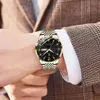 POEDAGAR orologio da uomo in acciaio inossidabile di alta qualità di lusso pulsante chiusura nascosta impermeabile luminoso data settimana orologi da polso sportivi 240119