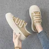 Women Casual Shoes Solid Round Toe Hook and Loop Blue Black Khaki Women Trainers Sport Sneakers Size 36-40